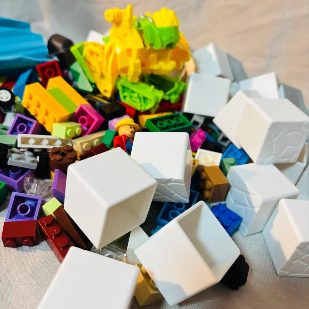Mixed Building Blocks Bulk Lot Bricks Figures Vehicles Storage Cubes